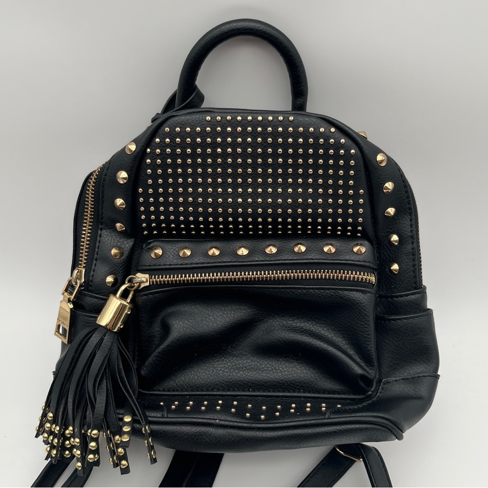 Bebe Black Studded Mini Backpack - image 2